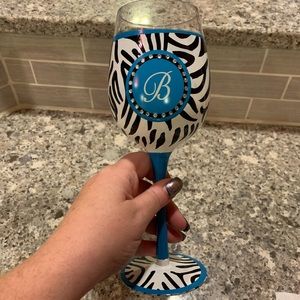 B Initial Wine Glass